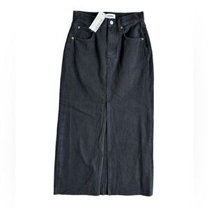 PISTOLA | Alice Black Denim Midi Skirt